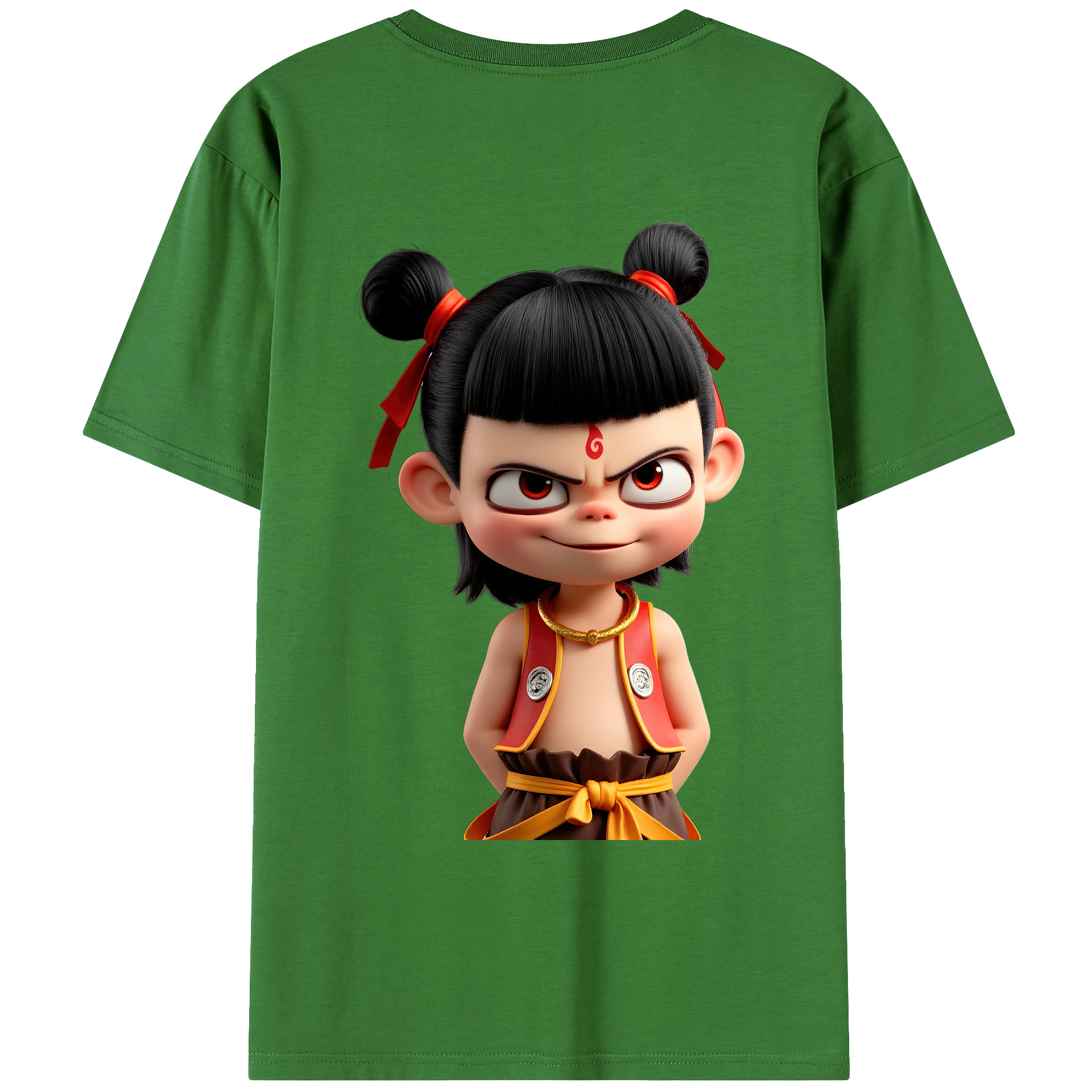 （画像用） Ne Zha 2 ナタ 魔童の大暴れ レディース半袖Tシャツ(バックプリント)